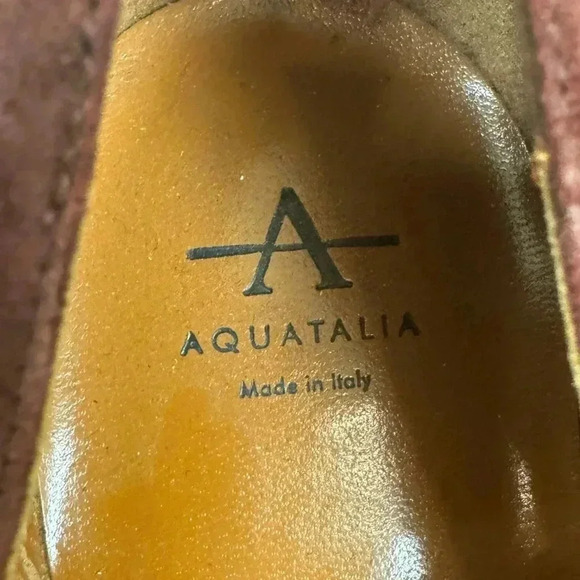 Aquatalia Block Suede pump Pasha Deep Wine Red Pasha US 13 EUC - Picture 10 of 11